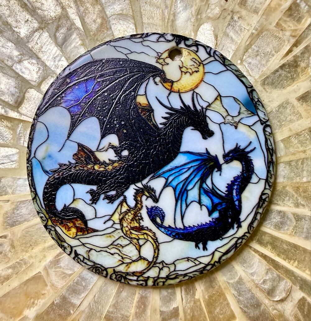NIB Ceramic Dragon Christmas Ornament 3” Fantasy Design